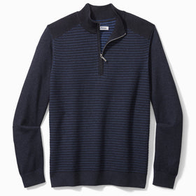 Tommy Bahama Seaport Half Zip Sweater in Navy