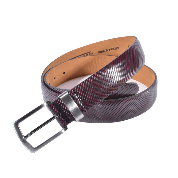Remo Tulliani Calfskin Leather Sylvio Belt in Burgundy