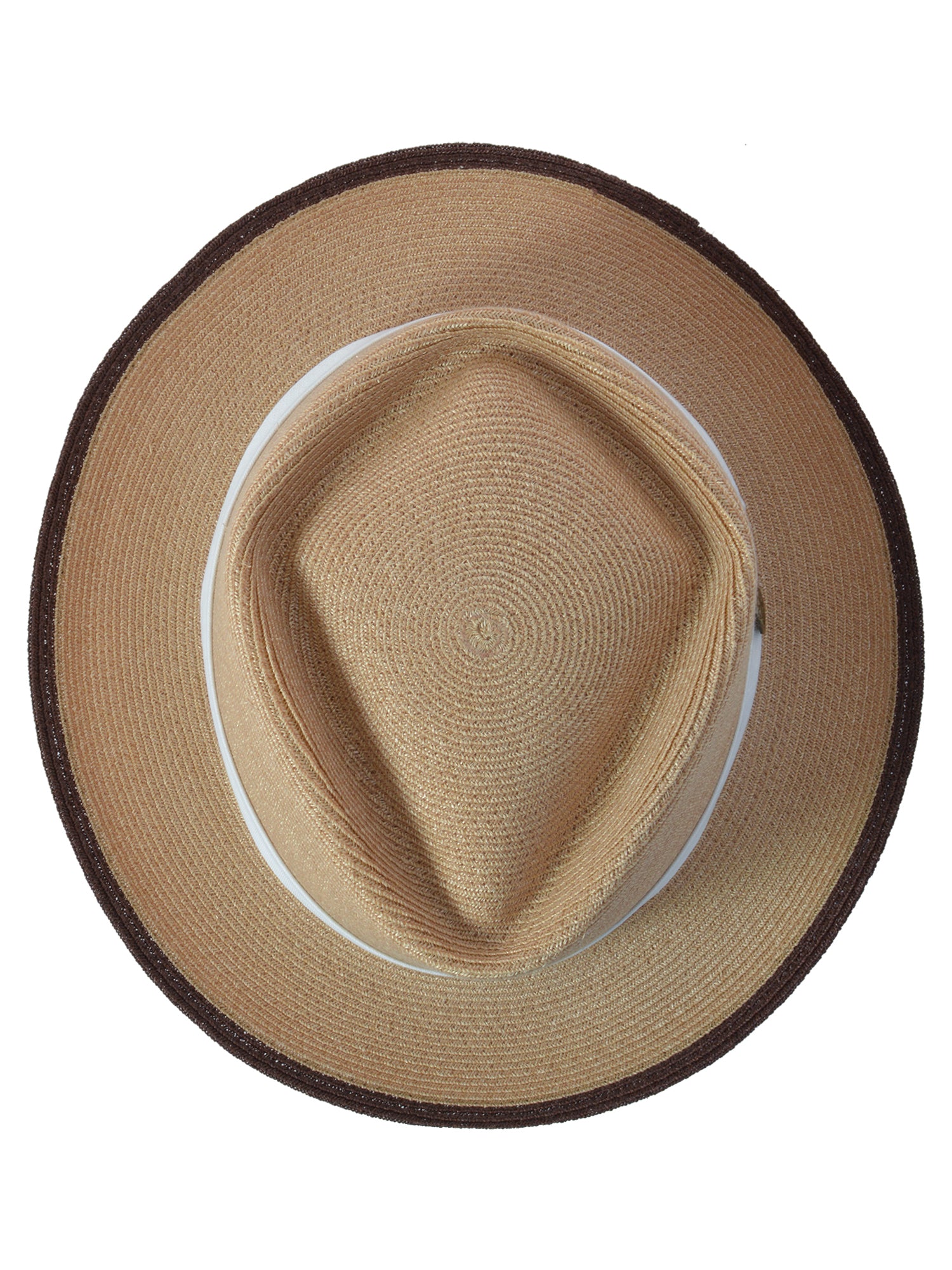 Dobbs The Lineup Hemp Straw Fedora Hat in Beige/Chocolate