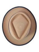 Dobbs The Lineup Hemp Straw Fedora Hat in Beige/Navy-3