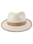 Dobbs Thumbs Up Milan Straw Hat in Ivory/Cognac-2