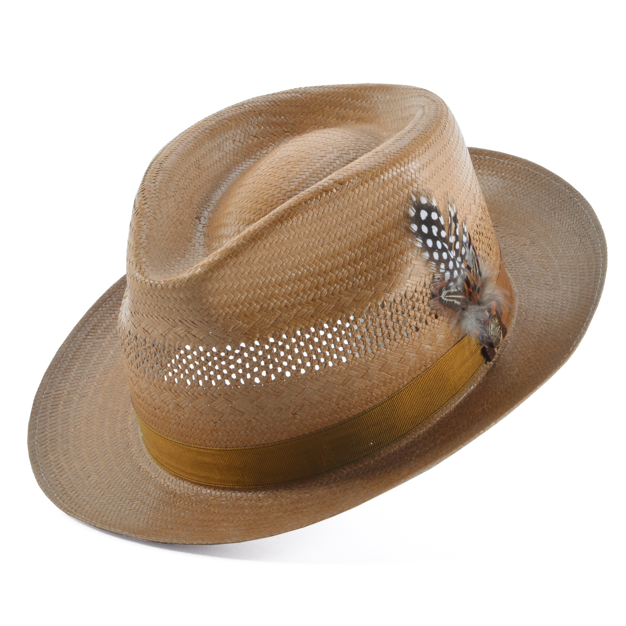 Stetson Back Bay Vented Shantung Straw Fedora Hat