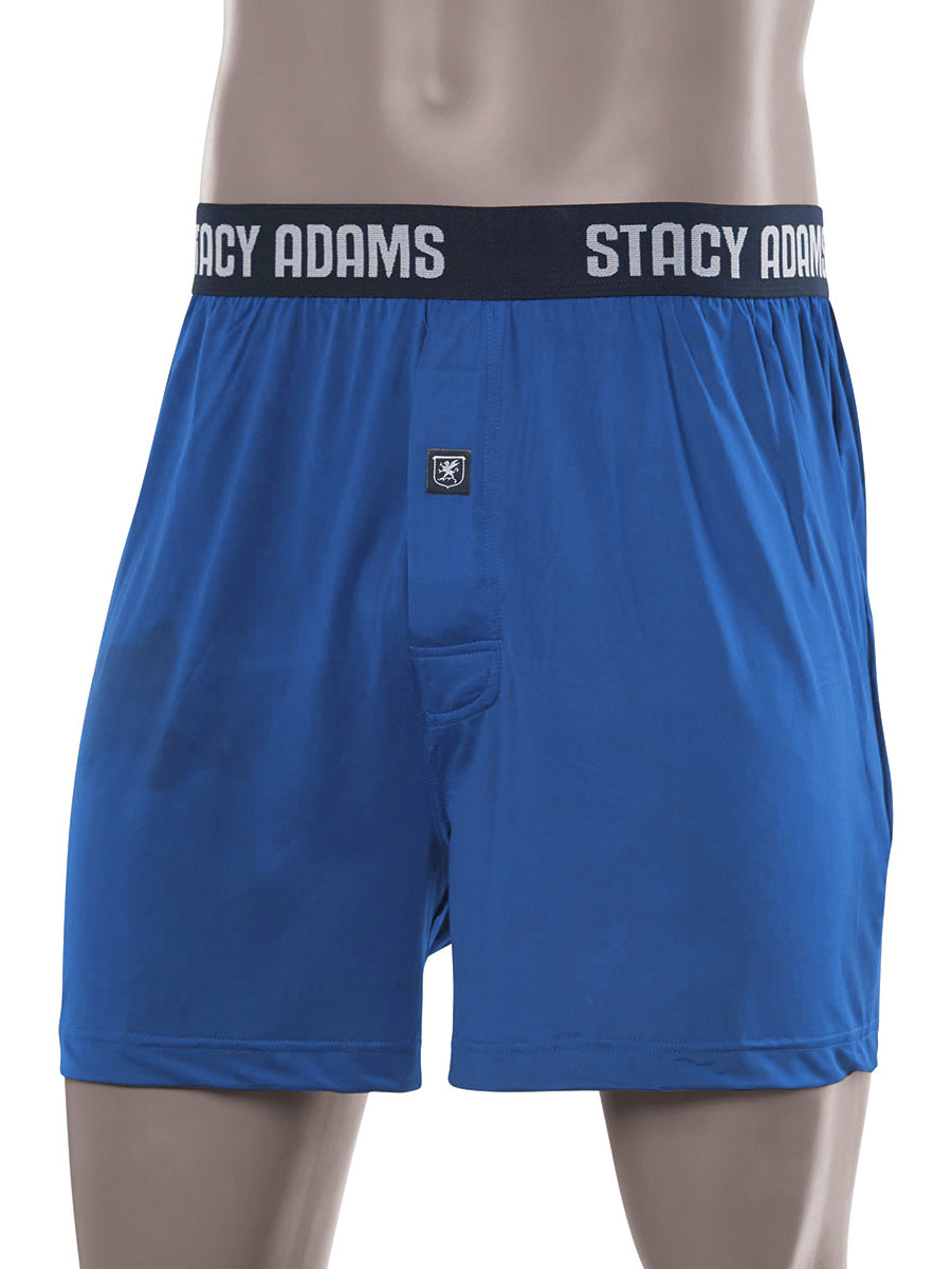 Stacy Adams Comfortblend Boxer Shorts in Blue - Big Men Sizes