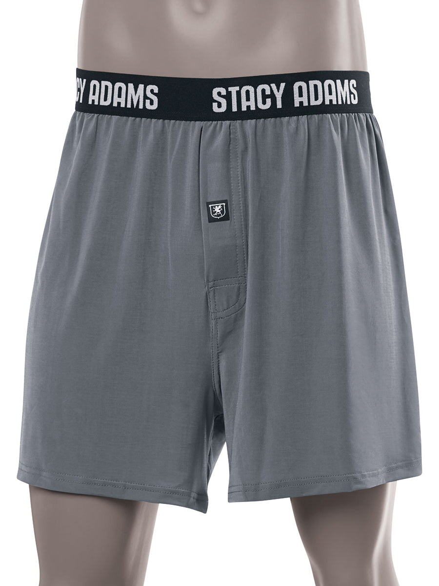 Stacy Adams Comfortblend Boxer Shorts in Gray - Big Men Sizes