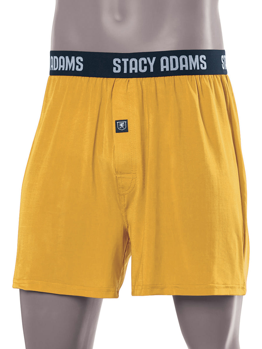 Stacy Adams Comfortblend Boxer Shorts in Mustard - Big Men Sizes