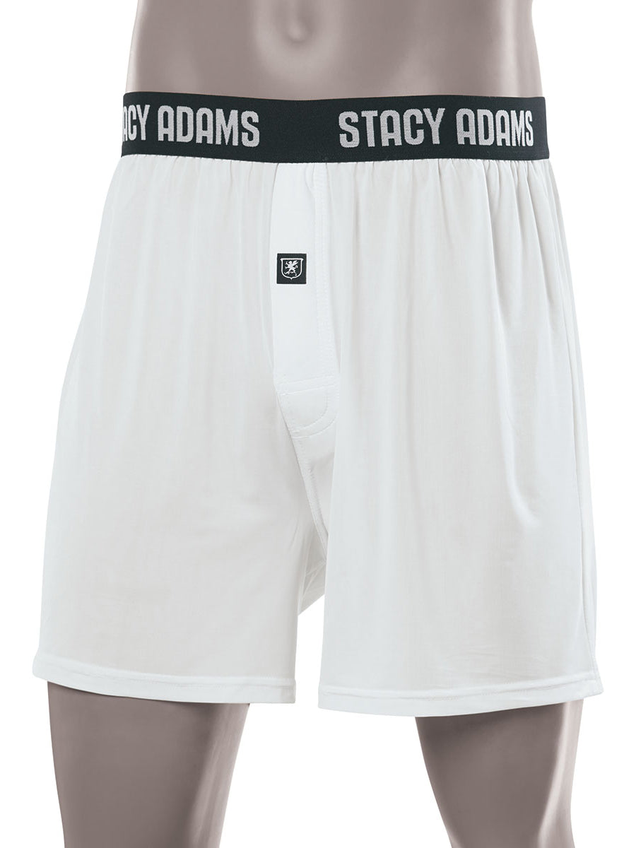 Stacy Adams Comfortblend Boxer Shorts in White - Big Men Sizes