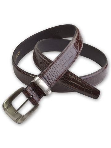 Marc Wolf Embossed Crocodile Belts in Brown 6006B-BRN (44-54)