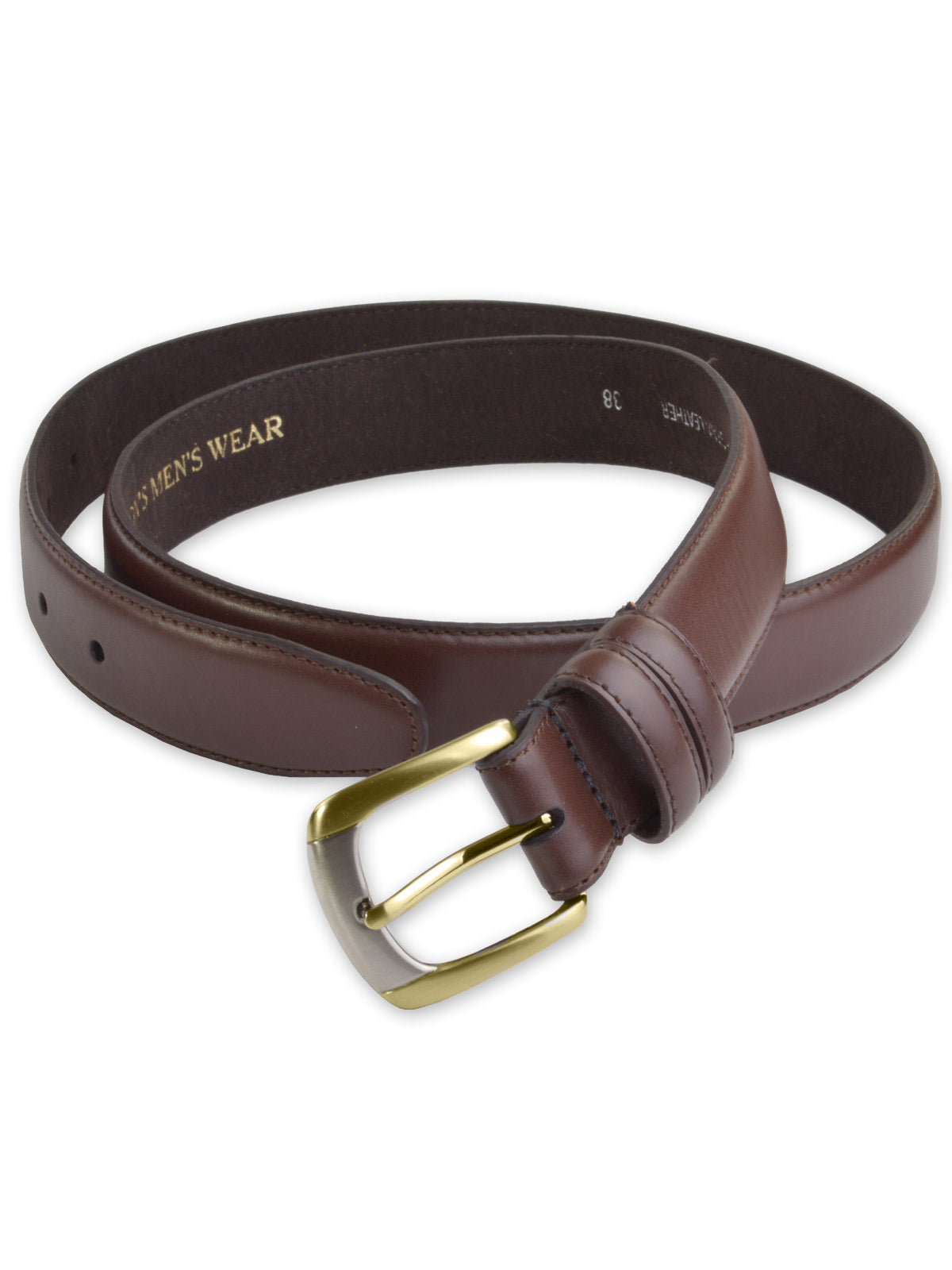 Marc Wolf Leather Dress Belts - Two Tone Buckle (4