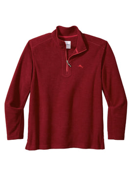 Tommy Bahama Cloud Peak 1/2 Zip in Sangria Red - Big Sizes