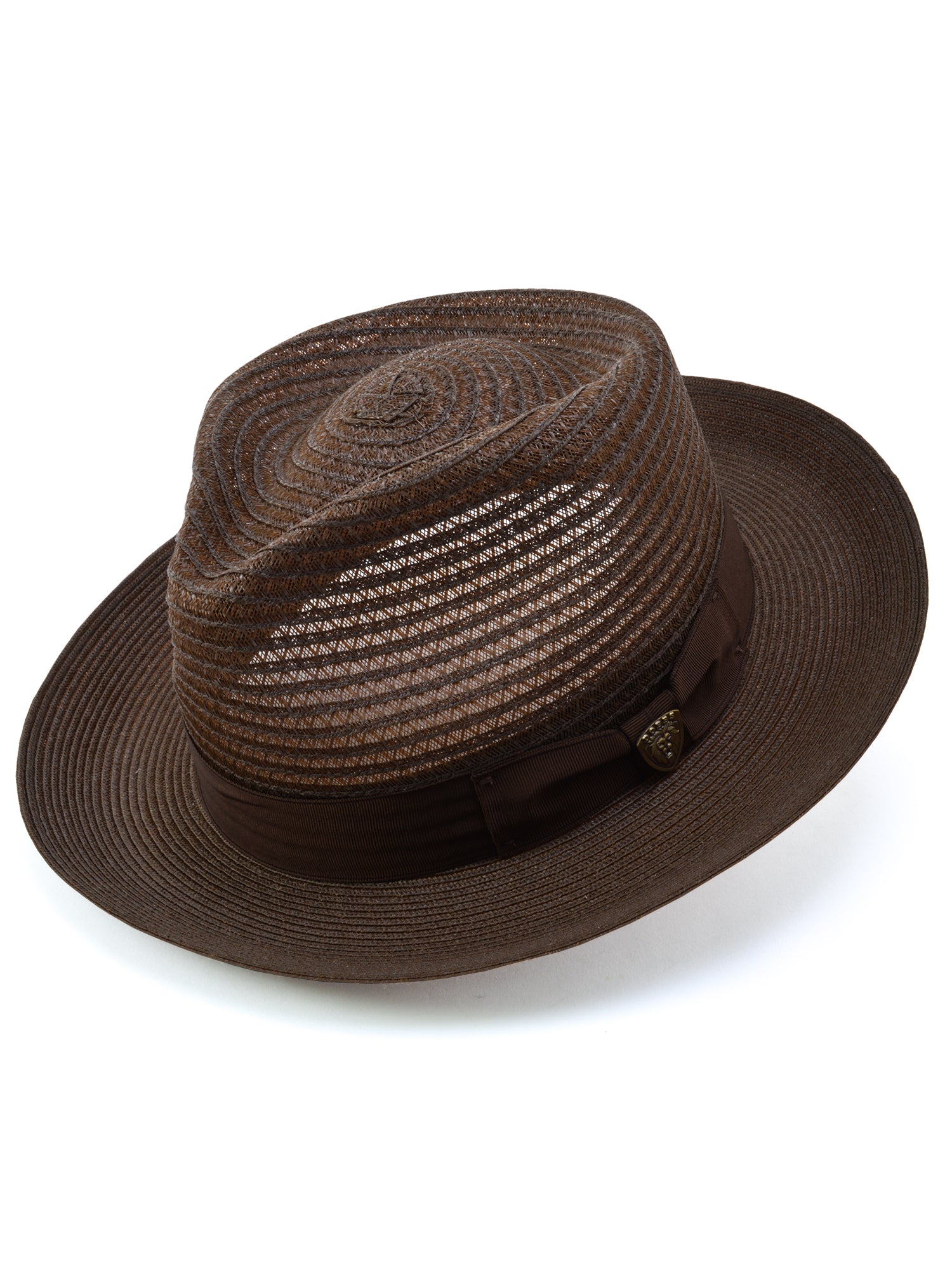 Dobbs Golden Coast Vented Milan Straw Hat in Brown