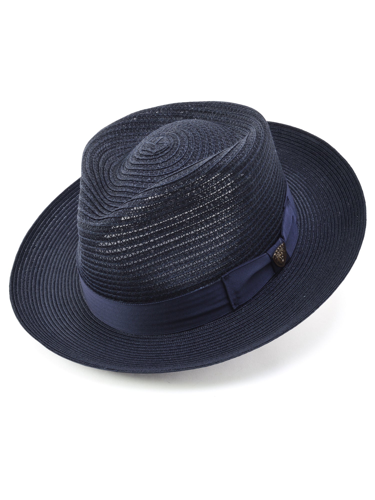 Dobbs Golden Coast Vented Milan Straw Hat in Navy