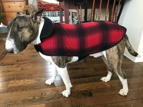 Stormy Kromer Fleece Dog Jacket in Red/Black Plaid