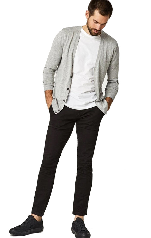 Mavi Johnny Black Sateen Twill Slim Pants