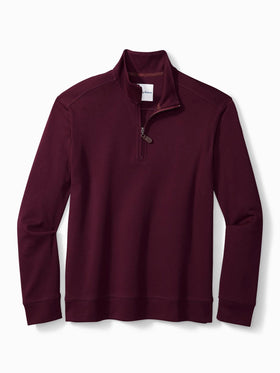 Tommy Bahama Martinique Half Zip Sweater in Rum Berry