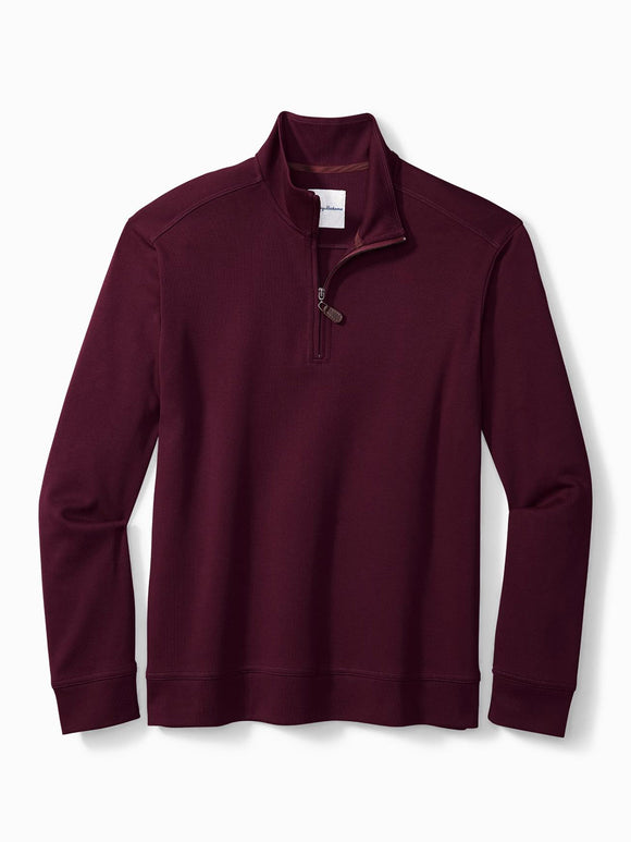 Tommy Bahama Martinique Half Zip Sweater in Rum Berry